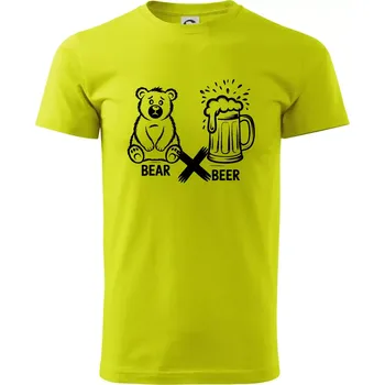 Anglický slovníček - Bear Beer - Klasické pánské triko vyšší gramáže - 4XL ( Limetková )
