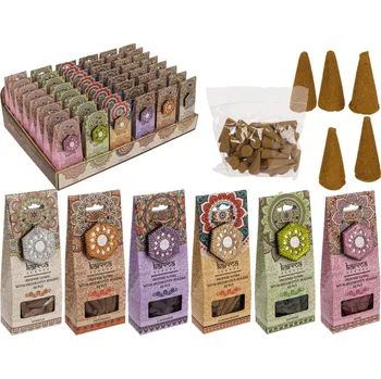 Vonná tyčinka Vonné kužely Karma + dekorativní stojan - Vanilka