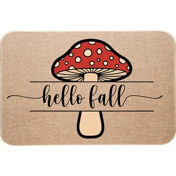 Rohožka Vstupní lněná rohožka Podzim Hello fall