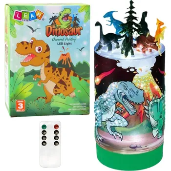 Lampička Kreativní sada Dinosauři ve sklenici Diamanty Noční lampička Dálkové ovládání DIY