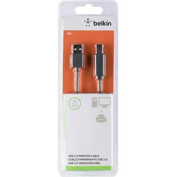 Datový kabel Belkin USB 2.0 Premium kabel pro tiskárnu, USB-A/USB-B, 3 m, černý.