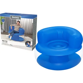 Nafukovací křeslo modré 112 x 112 x 70 cm Bestway 75138
