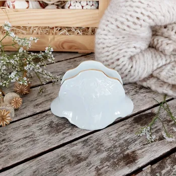 BERNADOTTE stojánek na ubrousky, zlatá linka, Thun 1794 (Porcelánový stojánek 2. jakost)