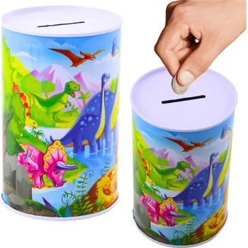 Pokladnička Pokladnička S Dinosaury Kovová Barevná 13 x 8cm