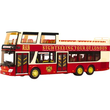 autíčko Patrový vyhlídkový autobus 1:42 Kovový Světla Červený