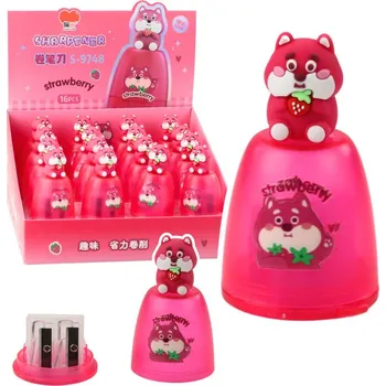 Pastelka Ořezávátko na silné a tenké pastelky s nádobkou Růžové