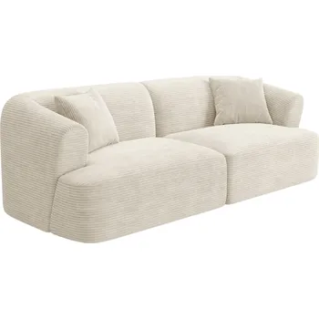 Pohovka Cosmopolitan Design Krémově bílá manšestrová trojmístná pohovka Campi 220 cm