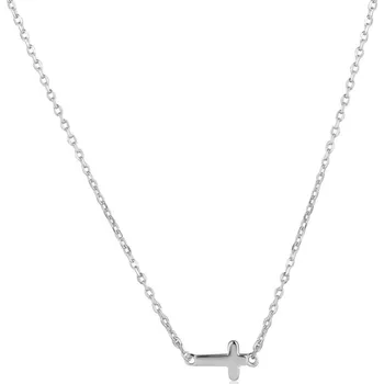 Náhrdelník Stříbrný náhrdelník ležatý křížek