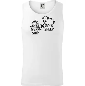 Anglický slovníček - Ship sheep - Tílko pánské Core - 2XL ( Bílá )