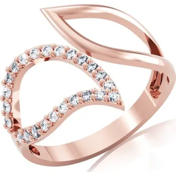 Prsten Couple, Originální prsten Talim, růžové zlato se zirkony, vel. 53, prům. 16.9 mm, 585-66-1-0316.4C00.0.53.001