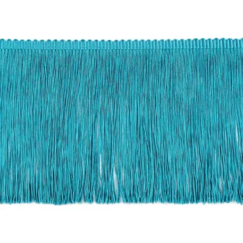 Třásně lesklé, husté šíře 15,5 cm METRÁŽ - 10 modrá světlá