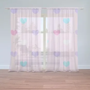 Záclona Sablio Záclony Srdce vedle srdce: 2ks 150x250cm