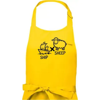 Kuchyňská zástěra Anglický slovníček - Ship sheep - Dámská zástěra na vaření - Univerzální velikost ( Žlutá )
