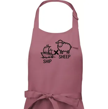 Kuchyňská zástěra Anglický slovníček - Ship sheep - Dámská zástěra na vaření - Univerzální velikost ( Starorůžová )