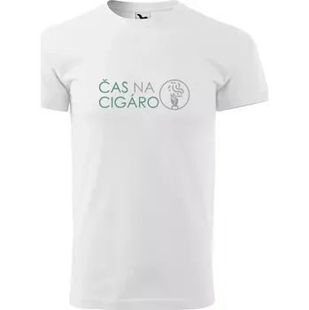 Pánské tričko Sablio Tričko s potiskem Čas na cigáro - bílé 2XL