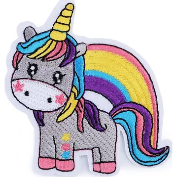 Nažehlovačka jednorožec stříbrnohnědá 10 ks