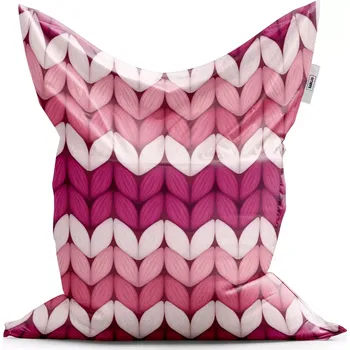 Sedací pytel Sablio Sedací vak Classic Střídajíci růžové pletení - 200x140 cm