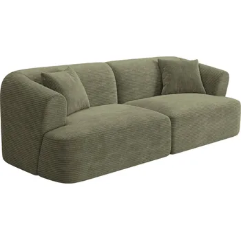 Pohovka Cosmopolitan Design Zelená manšestrová trojmístná pohovka Campi 220 cm