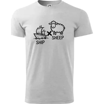Anglický slovníček - Ship sheep - Triko extra velké (5-8XL) - 7XL ( Světlešedý Melír )