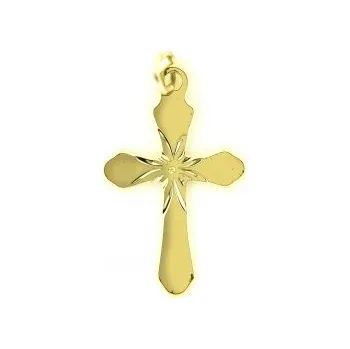 Přívěsek Zlatý přívěsek křížek ze žlutého zlata