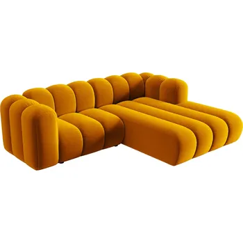 Pohovka Micadoni Sametová rohová pohovka Lupine 228 cm, pravá