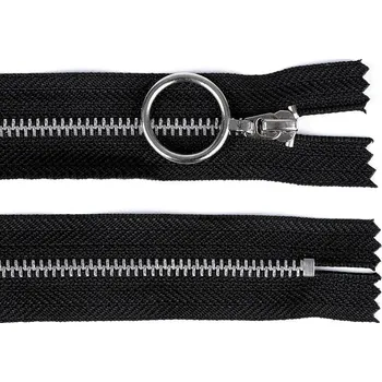 Zip Kovový zip No 4 délka 20 cm se stříbrnými zoubky