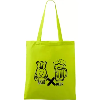 Anglický slovníček - Bear Beer - Taška bavlněná - 42 x 38 cm ( Limetková )