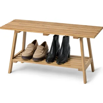 705184 - Tchibo - Bambusová lavice »Holt« s lamelovými prvky - barva: hnědá