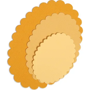 Řezačka papíru Oválky vroubkované - vyřezávací kovové šablony Framelits (4ks)