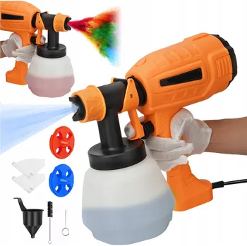 Stříkací pistole STŘÍKACÍ PISTOLE NA BARVY 1200 ML 3 REŽIMY 5 TRYSEK PRO OPRAVU STĚN NÁBYTKU