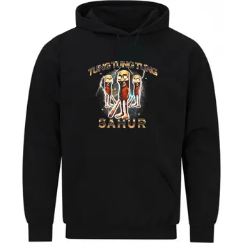 Pánská mikina Pánská mikina Tung Tung Tung Sahur Noční Hlídka (Velikost: 5XL, Barva: Černá)