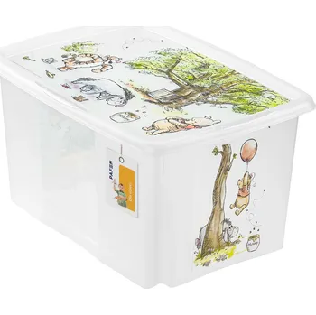 Úložný box Otočný kontejner s víkem Medvídek Pú 45L