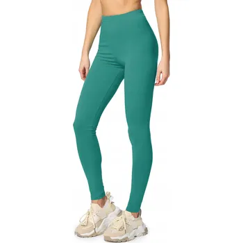 Dámské legíny Dámské legíny dlouhé legíny dámské bavlna MS10-198 Tmavě tyrkysová L