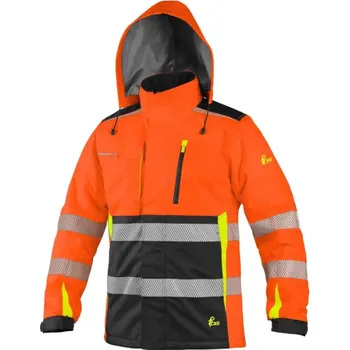 CANIS Pánská zimní výstražná bunda CXS BENSON, oranžovo-černá, Barva oranžovo-čierna, Velikost S