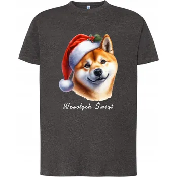 Pánské tričko Pánské tričko Vánoční pejsek Shiba Inu Veselé Vánoce 4XL