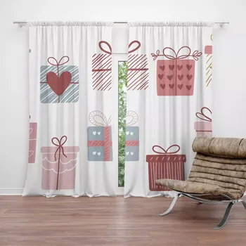 Závěs Sablio Závěs Růžové dárečky: 2ks 140x250cm