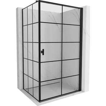 Mexen Mist-B sprchový kout s výklopnými dveřmi pravý 100 x 110 cm, černá mřížka, černý - 8A2T-100-110-70-77-P Sprchové kouty