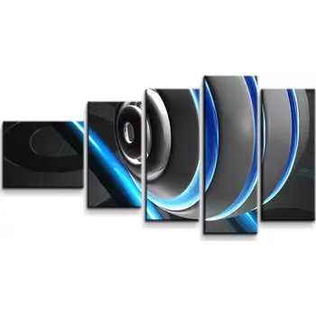 Obraz Sablio Obraz - 5-dílný Modrá koule - 100x60 cm