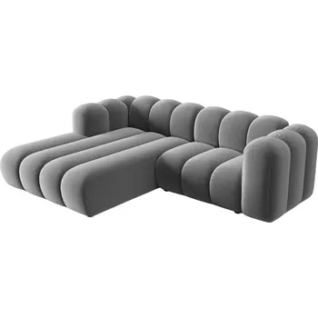 Pohovka Micadoni Sametová rohová pohovka Lupine 228 cm, levá