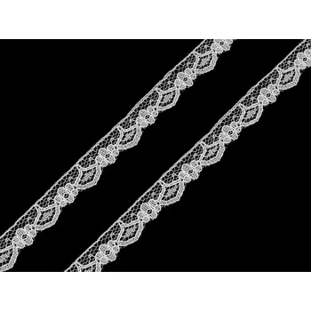Krajka Silonová krajka šíře 14 mm, barva 2 (14 mm) bílá