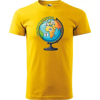 Sablio Tričko s potiskem Jsem prostě světoběžník - žluté S
