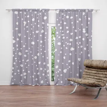 Závěs Sablio Závěs Bílé flíčky na fialové: 2ks 140x250cm