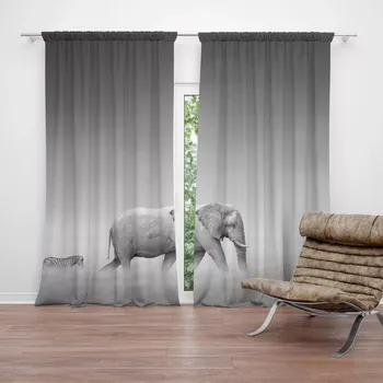 Závěs Sablio Závěs Slon a zebra: 2ks 140x250cm