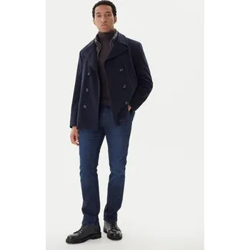 Dámský kabát Bugatti Vlněný kabát 874228-81063 Tmavomodrá Regular Fit 52