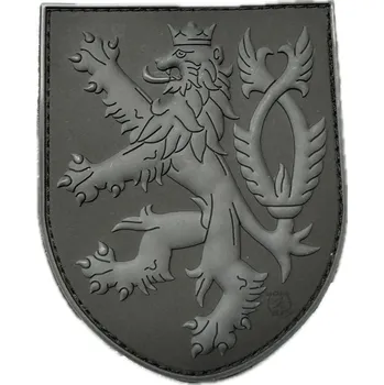 Plastové 3D patche 3D gumová nášivka ČESKÝ LEV - Černá