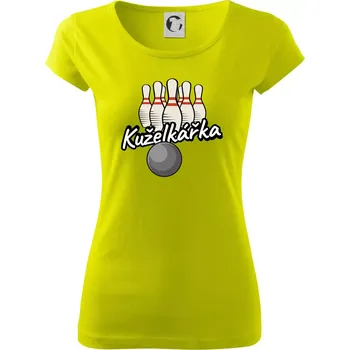 Dámské tričko Kuželkářka - kuželky - Dámské triko Pure - S ( Limetková )
