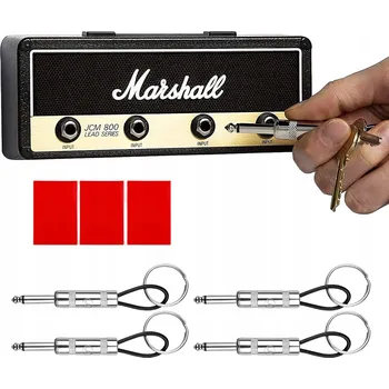 Věšák VĚŠÁK NA KLÍČE VE STYLU ZESILOVAČE SE 4 ZÁSTRČKAMI, MONTÁŽ NA ZEĎ