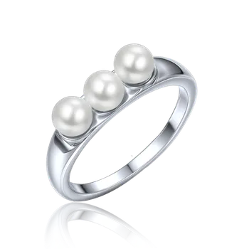 Souprava šperků MINET Stříbrný prsten s přírodní perlou vel. 57 JMAS7059SR57