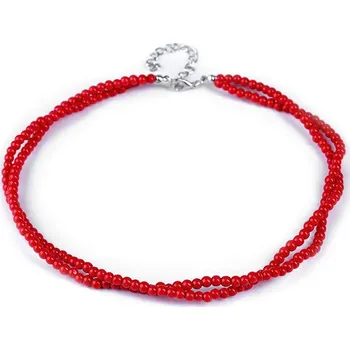 Náhrdelník Perlový náhrdelník, barva 3 (55) červená