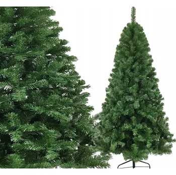 Vánoční stromek UMĚLÝ VÁNOČNÍ STROMEČEK 210 cm HUSTÁ JEDLE ZELENÁ JAKO ŽIVÁ + STOJAN PREMIUM TCA13